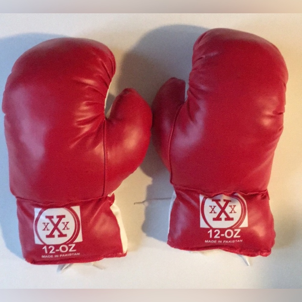 Red & White Lace-up Pro Boxing Gloves- 12 oz. New- Without tags  never wore